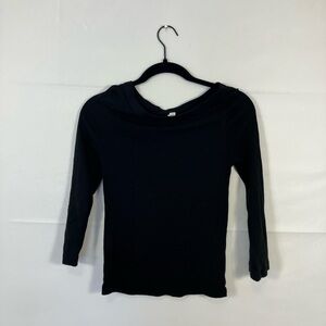 KOTN Classic Black Women's Boatneck 3/4 Sleeve Top in black